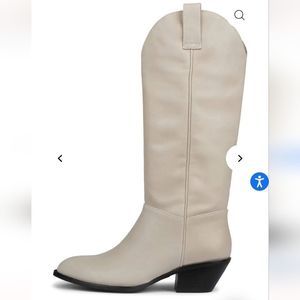 New Jeffrey Campbell Western Boots BLADE-2 Ivory 6 white cowgirl Toe leather NIB